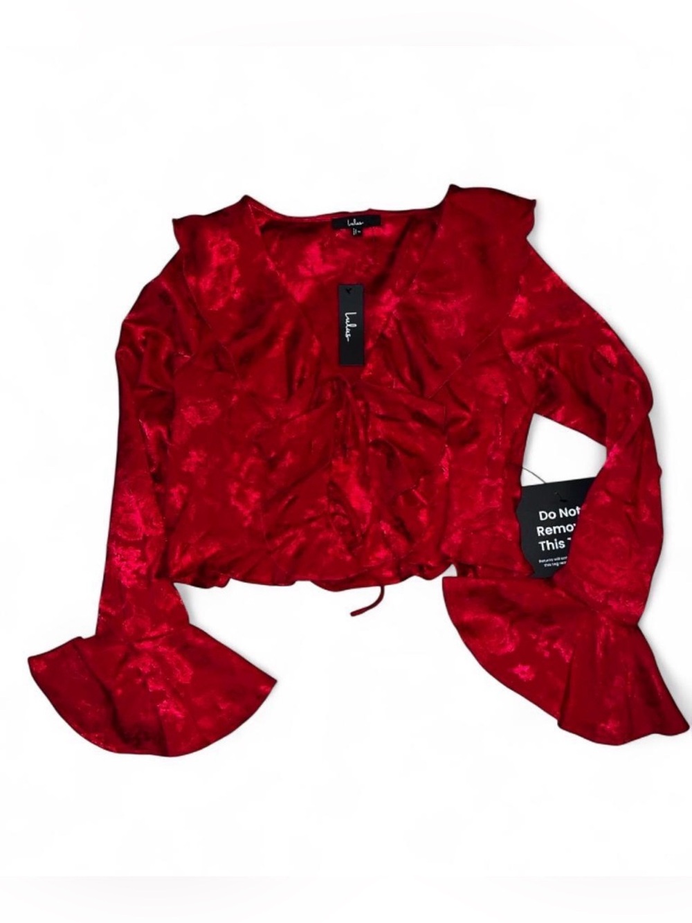 Lulu's Red Long-Sleeve V-Neck Top